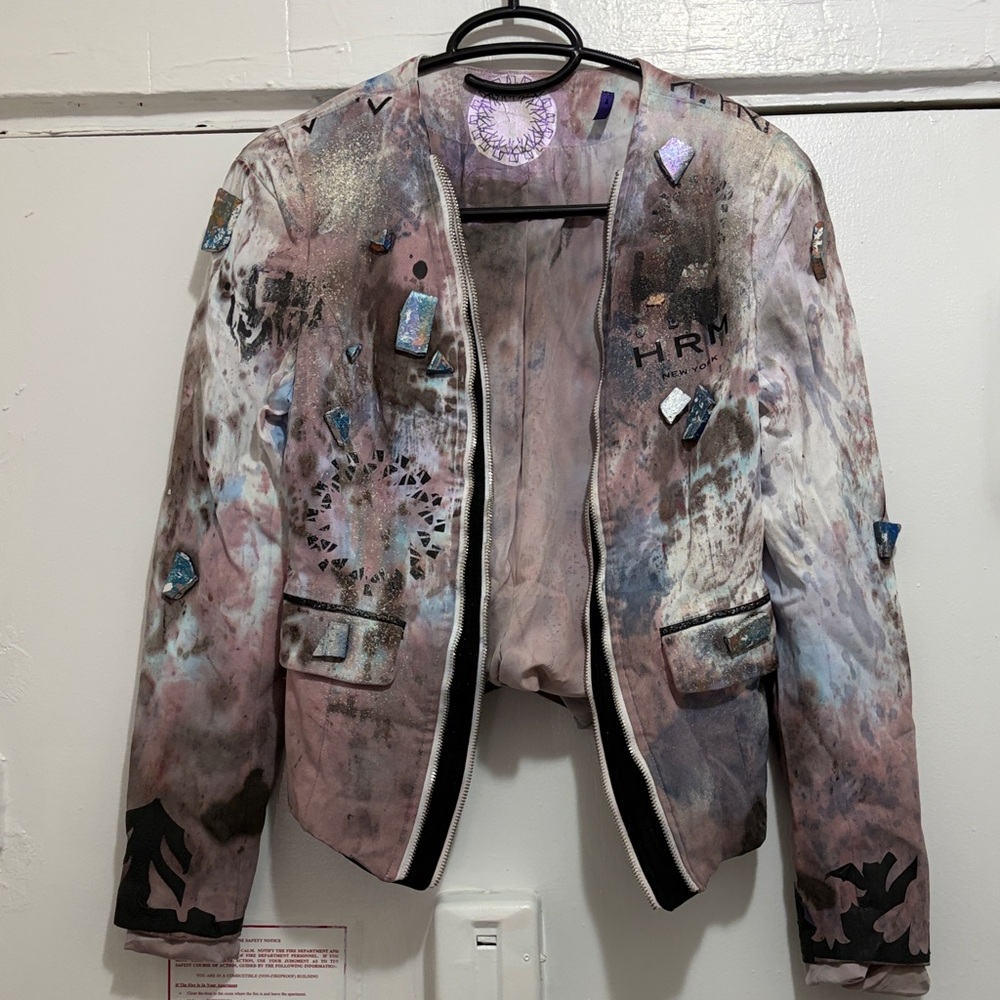 Artistic Women's Blazer with Abstract Design